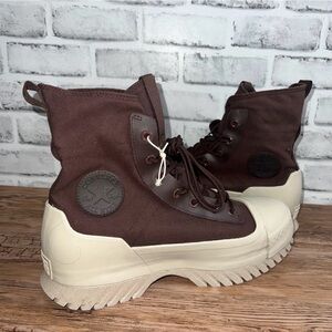 Converse Brown and Cream High-Top Lug Boots